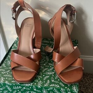 A New Day Women's Brown Strappy Heels